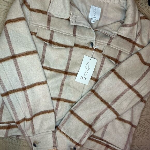 Joie woman Neutral Plaid Fleece jacket/coat! - Picture 4 of 5